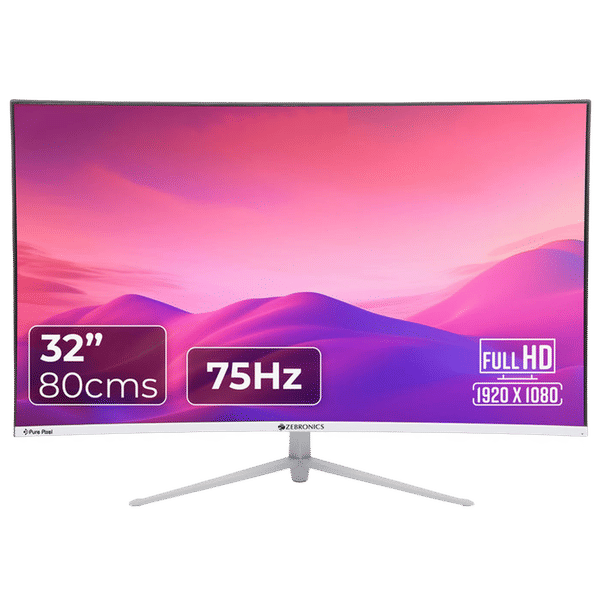 32 Inch Monitor With Built In Speakers Buy ZEBRONICS MT94 80 cm (32 inch) Full HD LED Ultra Slim Curved Gaming